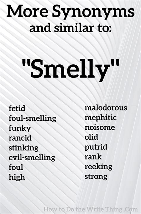 odor synonym|smelly synonym.